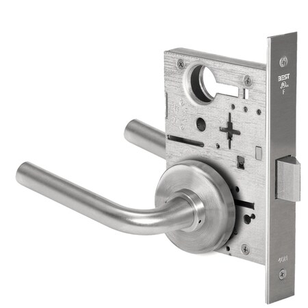 Best Grade 1 Passage Mortise Lock, 12 Lever, H Rose, Non-Keyed, Satin Chrome Finish, Field Reversible 45H0N12H626